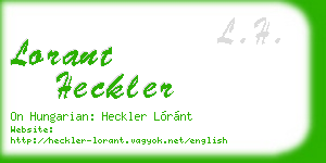 lorant heckler business card